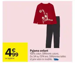 Carrefour Pyjama enfant offre