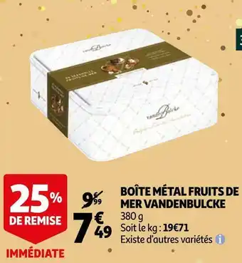 Auchan Boîte métal fruits de mer vandenbulcke offre