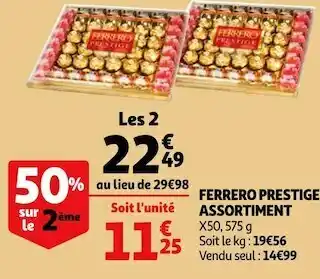 Auchan Ferrero ferrero prestige assortiment offre