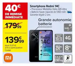 Carrefour Smartphone Redmi 14C offre
