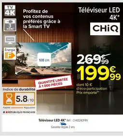 Carrefour Téléviseur LED 4K offre