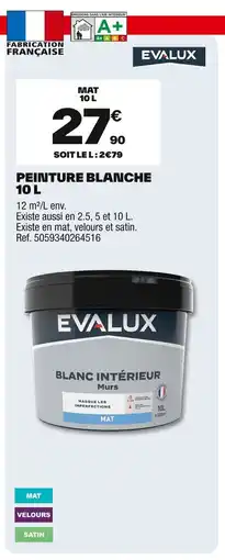 Brico Dépôt EVALUX Peinture blanche offre