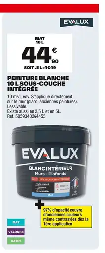 Brico Dépôt EVALUX Peinture blanche sous-couche intégrée offre
