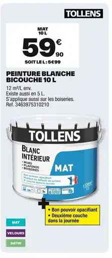 Brico Dépôt TOLLENS Peinture blanche bicouche offre