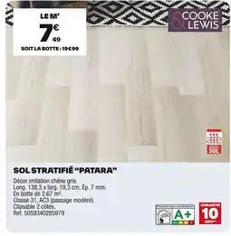 Brico Dépôt Sol stratifié patara offre