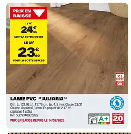Brico Dépôt Lame pvc juliana offre