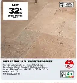 Brico Dépôt Pierre naturelle multi-format offre