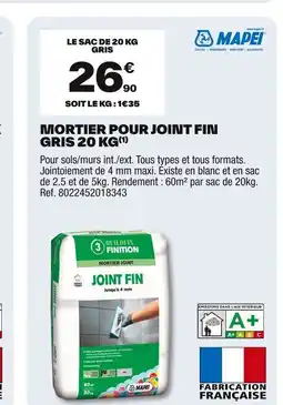 Brico Dépôt Mortier pour joint fin gris offre