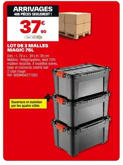 Brico Dépôt Lot de 3 malles magic offre