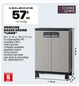 Brico Dépôt Armoire basse résine liane offre