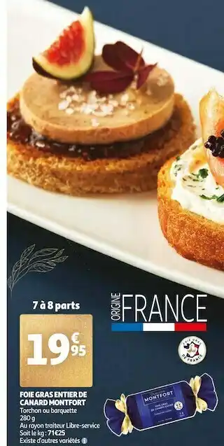 Auchan Montfort foie gras entier de canard offre