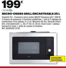Brico Dépôt Micro-ondes grill encastrable offre