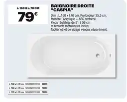 Brico Dépôt Baignoire droite caspia offre