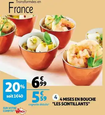 Auchan 4 mises en bouche "les scintillants" offre