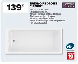Brico Dépôt Baignoire droite ionas offre