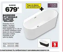 Brico Dépôt Baignoire ilot murale blanche belline offre
