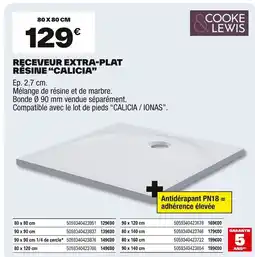 Brico Dépôt Receveur extra-plat résine calicia offre
