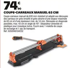 Brico Dépôt Coupe-carreaux manuel offre