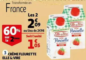 Auchan Elle & vire crème fleurette offre