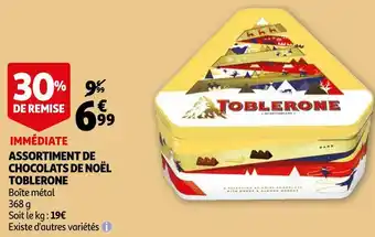 Auchan Toblerone assortiment de chocolats de noël offre