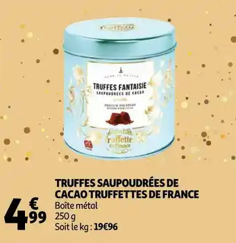 Auchan Truffettes de france truffes saupoudrées cacao offre