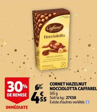 Auchan Caffarel cornet hazelnut nocciolotta offre