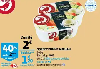 Auchan Auchan sorbet pomme offre