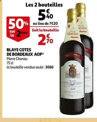 Auchan Pierre chanau blaye cotes de bordeaux aop offre
