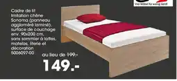 Möbel Martin Cadre de lit Imitation chêne offre