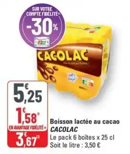 G20 CACOLAC Boisson lactée au cacao offre