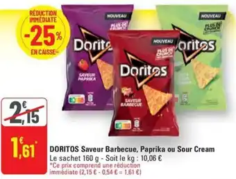 G20 DORITOS Saveur Barbecue, Paprika ou Sour Cream offre