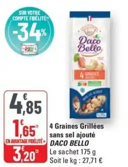G20 DACO BELLO 4 Graines Grillées sans sel ajouté offre