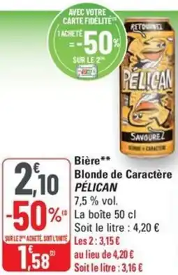 G20 PÉLICAN Bière Blonde de Caractère offre