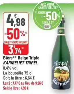 G20 KARMELIET TRIPEL Bière Belge Triple offre