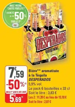 G20 DESPERADOS Bière aromatisée à la Tequila offre