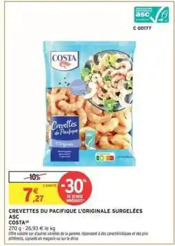 Intermarché CREVETTES DU PACIFIQUE L'ORIGINALE SURGELÉES ASC offre