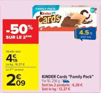 Carrefour KINDER Cards Family Pack offre