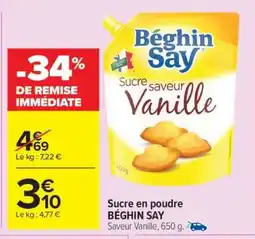 Carrefour Sucre en poudre BÉGHIN SAY offre