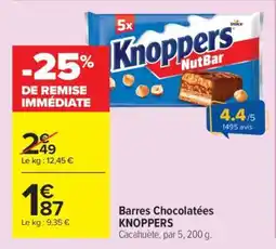 Carrefour Barres Chocolatées KNOPPERS offre