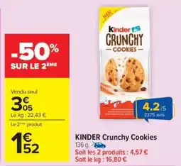 Carrefour KINDER Crunchy Cookies offre