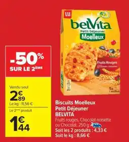 Carrefour Biscuits Moelleux Petit Déjeuner BELVITA offre