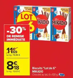 Carrefour Biscuits Lot de 6 MIKADO offre