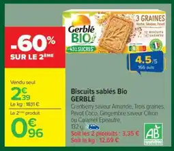 Carrefour Biscuits sablés Bio GERBLÉ offre