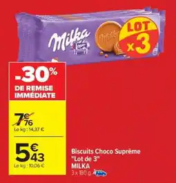 Carrefour Biscuits Choco Suprême Lot de 3 offre