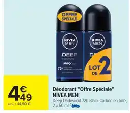 Carrefour Déodorant Offre Spéciale NIVEA MEN offre