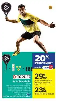 Carrefour Set Initiation Padel offre