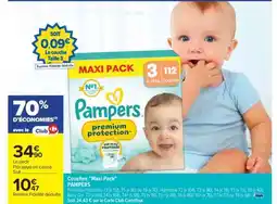 Carrefour Couches Maxi pack PAMPERS offre