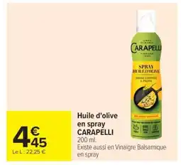 Carrefour Huile d'olive en spray CARAPELLI offre