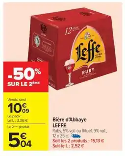 Carrefour Bière d’Abbaye LEFFE offre