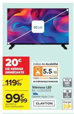 Carrefour Téléviseur LED offre